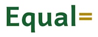 a green and yellow equal sign with the word equal
