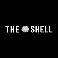 the shell logo on a black background
