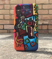 a colorful phone case with a colorful design on it