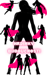 a black and pink image with the words hrdinky budougst