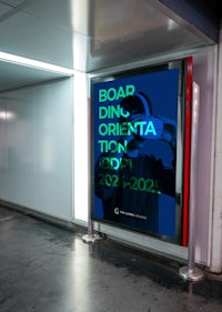 a poster with the words boading ding orientation on it