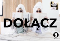 two women reading a book on a bed with the word dolacz