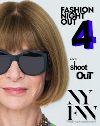 a woman in sunglasses with the words fashion shoot out 4