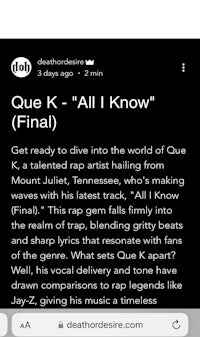 que k - all i know - screenshot