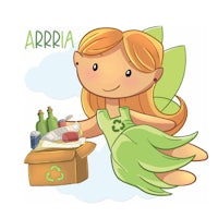 a fairy with a green dress and a box on her head