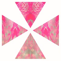a pink triangular pattern on a white background