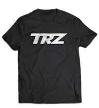 the trz logo on a black t - shirt