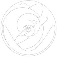 a drawing of a spiral in a circle