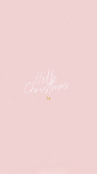 a pink background with the words hello christmas on it