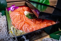 japanese sashimi in a black box
