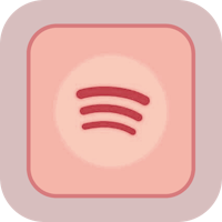 a pink square with a spotify icon on it