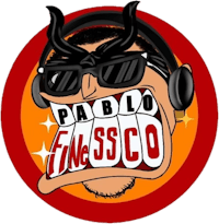 pablo finssco logo with a man wearing headphones