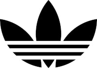 a black and white adidas logo on a white background