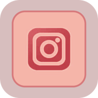 an instagram icon on a pink background