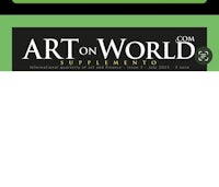 a green background with the words art on world