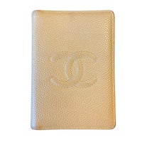 chanel cc leather passport holder