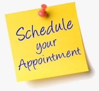 a yellow post it note with the words schedule your appointment