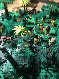 a lego jungle scene with a lot of legos