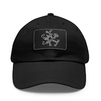 a black hat with an image of an octopus on it