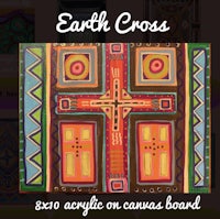 earth cross acrylic on canvas board