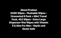 a black background with the words about product dude wipes