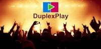 a crowd of people at a concert with the words duplexplay