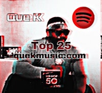 a man in a red shirt with the words top 25 quickk music com