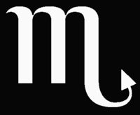 the letter m on a black background