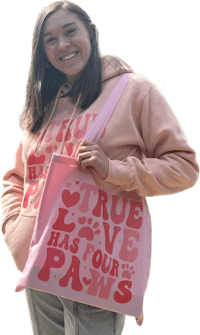 true love has our paws tote bag