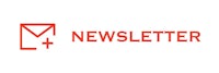 a red logo with the word newsletter