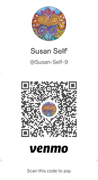 a qr code with the words susan self and venmo