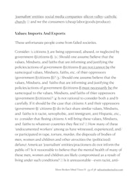 a page with the words,'values and social expressions'