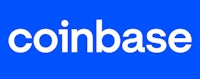 the coinbase logo on a blue background