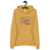 a women's yellow hoodie with the words'get paid'on it