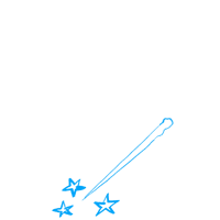 a blue wand with stars on it
