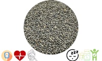 a pile of chia seeds with a heart on it