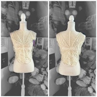 two pictures of a mannequin with a skeleton on it