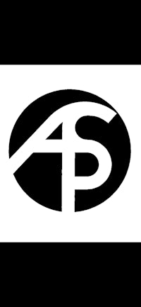 a black and white logo with the letter p