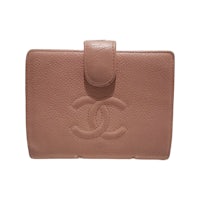 chanel pink leather wallet