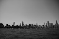 chicago skyline in black and white