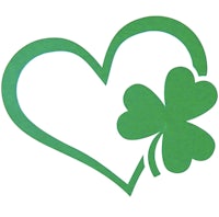 a heart shaped shamrock with a clover in the middle
