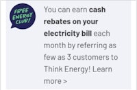 think energy - cash back on your electricity bill