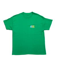 a green t - shirt with a logo on it