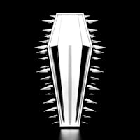 an image of a coffin with spikes on it