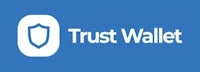 trust wallet logo on a blue background