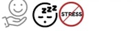a picture of a smiley face and a sign that says stress