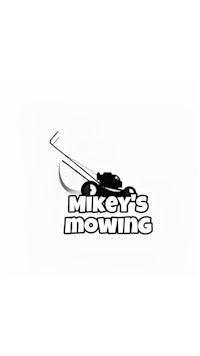 a logo for mikker's mowing