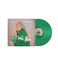 a green lp with an image of a woman wearing a green jacket