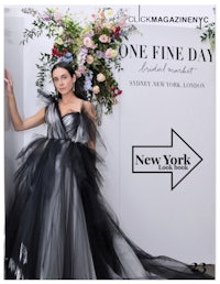 a woman in a black and white dress is on the cover of one fine day magazine