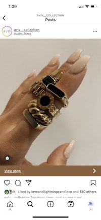 a woman's ring is shown on an instagram screen